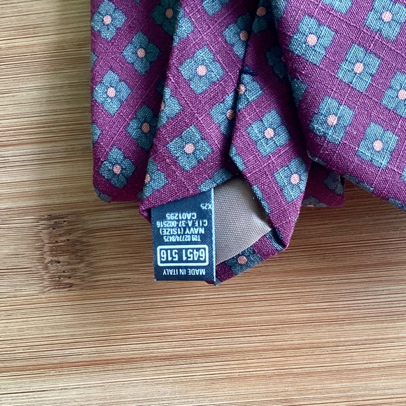 Enrico Mantoni Made In Italy Silk Tie Burgundy Floral Fall Matte Woven Vintage - Picture 3 of 10